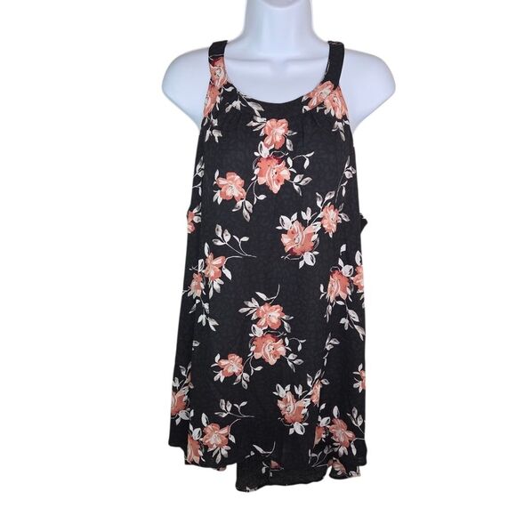 Torrid Womens Black Floral Animal Print Georgette Goddess Tank Top 2 2x - Picture 2 of 8